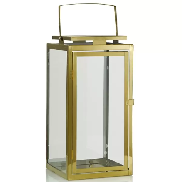 Lanterns-Kirkland's Home Modern Polished Lanterns, Set Of 2 Gold