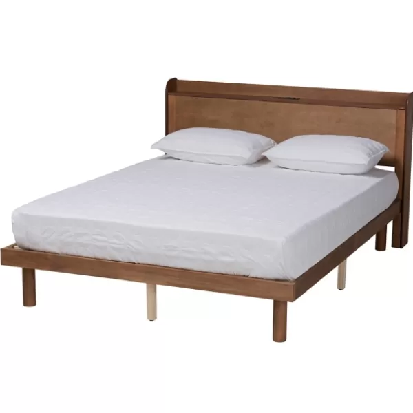 Beds & Headboards-Kirkland's Home Modern Wood Full Platform Bed Brown