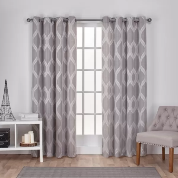 Curtains & Drapes-Kirkland's Home Monte Curtain Panel Set, 108 In. Gray