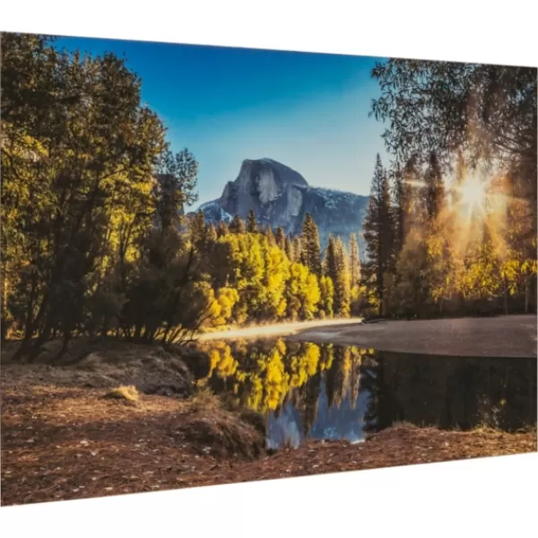 Framed Art-Kirkland's Home Morning In Paradise Glass Art Print Blue/Brown
