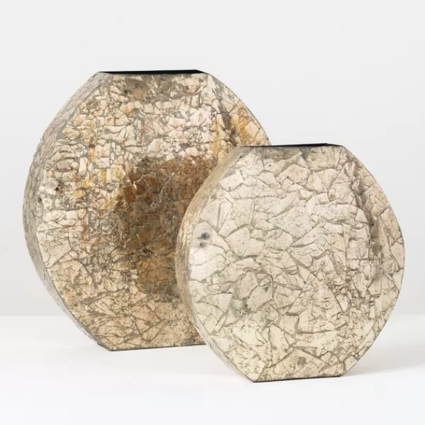 Vases-Kirkland's Home Mosaic 2-Pc. Vase Set Gold
