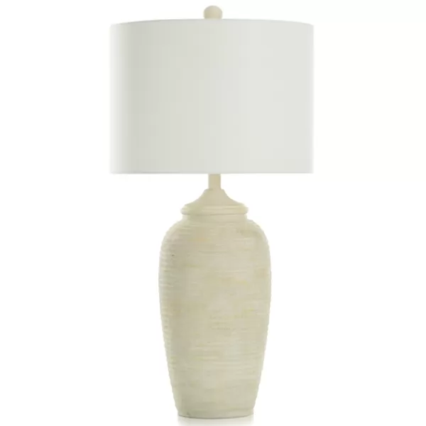 Table Lamps-Kirkland's Home Mottled Brie Ridge Table Lamp Ivory