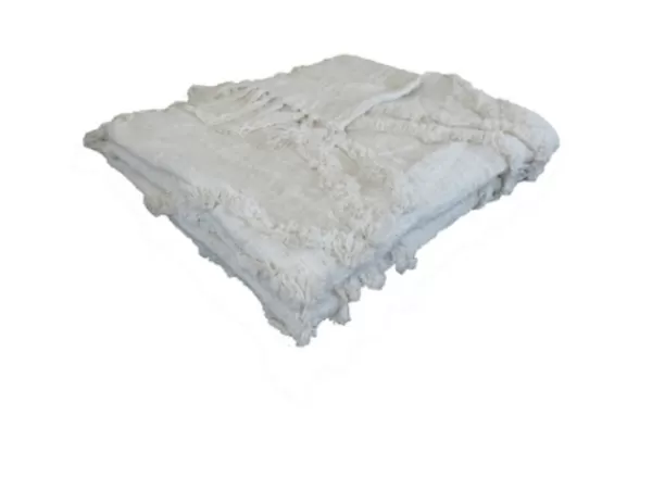 Blankets & Throws-Kirkland's Home Natural Diamond Cotton Blanket Ivory
