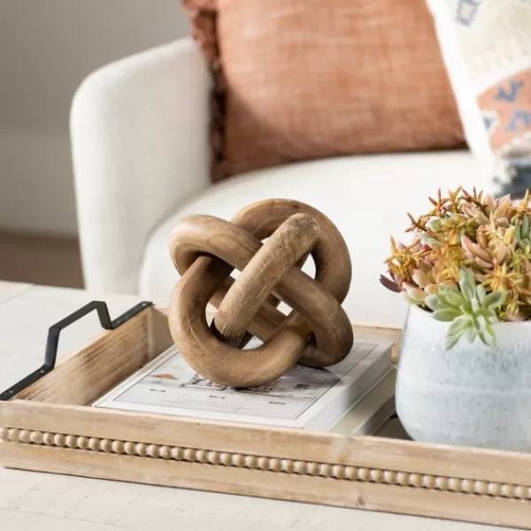 Statues & Figurines-Kirkland's Home Natural Distressed Wooden Knot Sculpture Tan