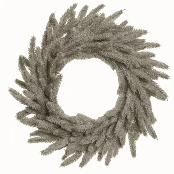Wreaths-Kirkland's Home Natural Frosted Pine Branch Christmas Wreath Green