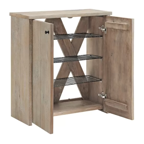 Entryway Furniture-Kirkland's Home Natural Mango Wood Shoe Cubbie