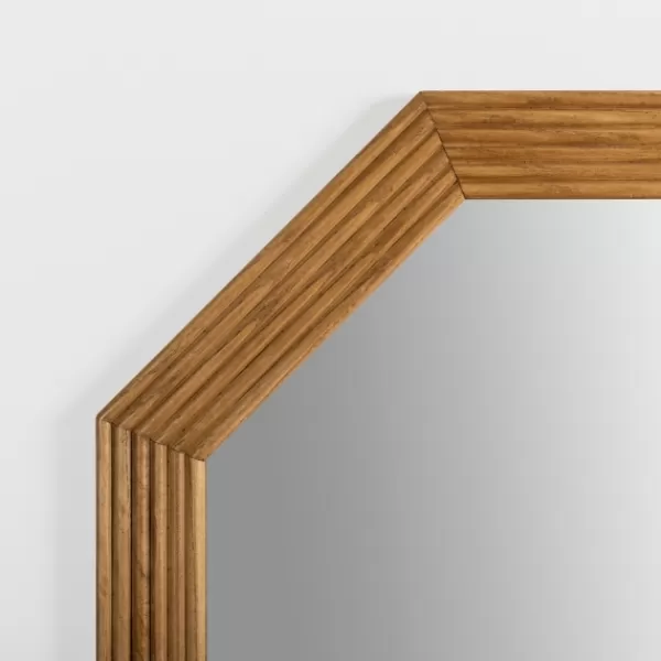 Decorative Mirrors-Kirkland's Home Natural Ribbed Frame Octagon Wall Mirror