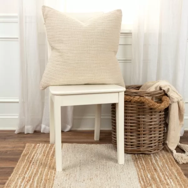 Pillows-Kirkland's Home Natural Subtle Striped Oversized Pillow Tan