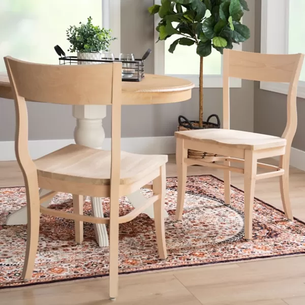 Dining Chairs-Kirkland's Home Natural Wave Frame Dining Chairs, Set Of 2 Tan