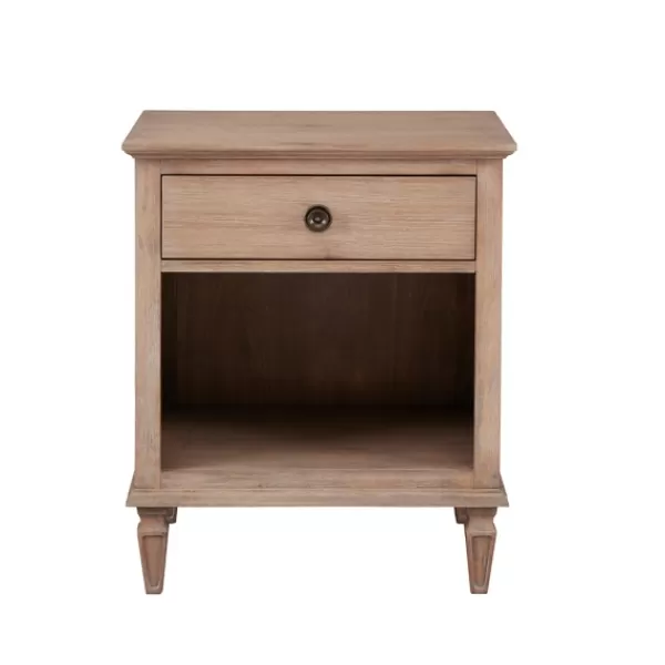 Nightstands-Kirkland's Home Natural Wood 1-Drawer Nightstand
