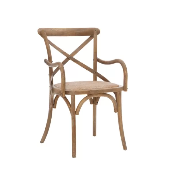 Accent Chairs-Kirkland's Home Natural Wood Cane Seat Accent Chair Tan