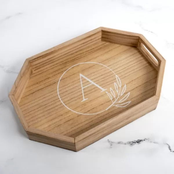 Decorative Trays-Kirkland's Home Natural Wood Monogram A Decorative Tray