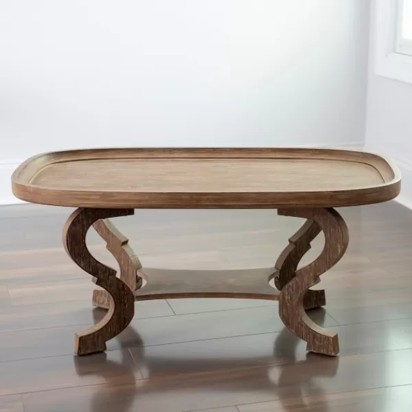Coffee Tables-Kirkland's Home Natural Wooden Parker Coffee Table Brown
