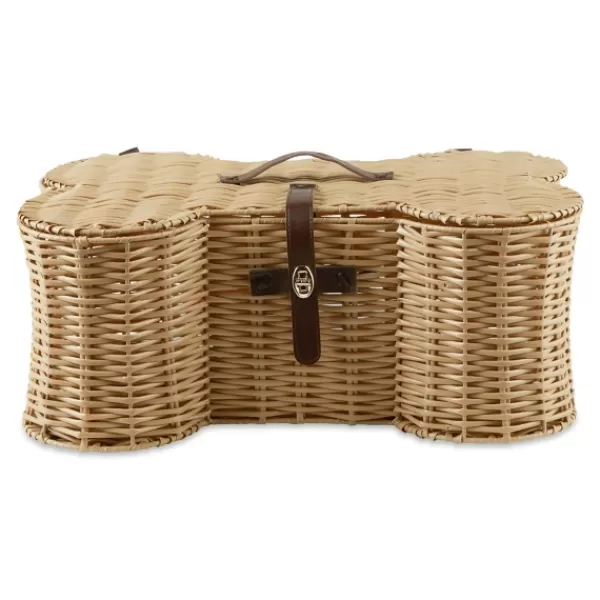 Baskets & Boxes-Kirkland's Home Natural Woven Bone Shaped Basket, 24 In. Tan