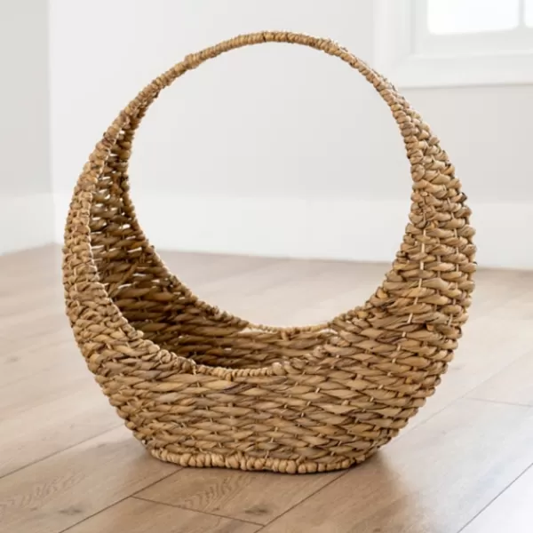 Baskets & Boxes-Kirkland's Home Natural Woven Half Moon Basket Tan