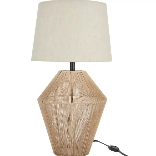 Table Lamps-Kirkland's Home Natural Woven Jute Urn Table Lamp Tan