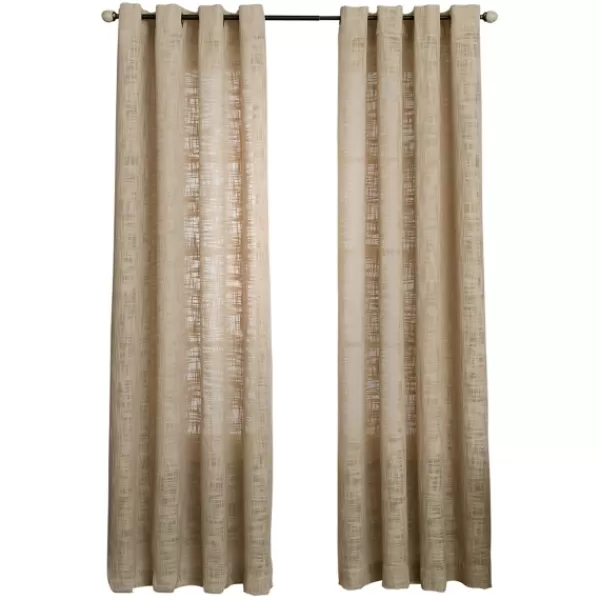 Curtains & Drapes-Kirkland's Home Natural Woven Single Curtain Panel, 84 In. Tan