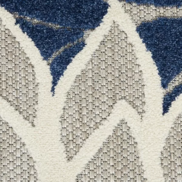 Outdoor Rugs-Kirkland's Home Navy Bright Floral Burst Outdoor Area Rug, 7X10 Blue/White/Tan