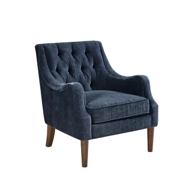 Accent Chairs-Kirkland's Home Navy Button Tufted Accent Chair Blue