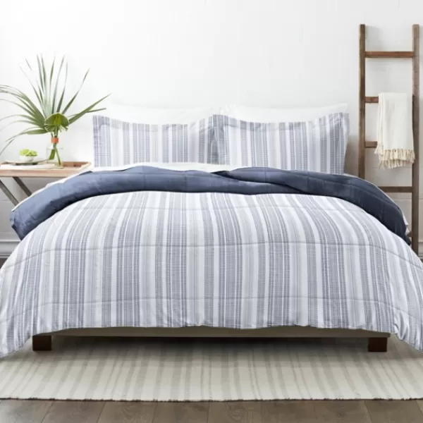 Comforters-Kirkland's Home Navy Farmhouse Dreams King 3-Pc. Comforter Set Blue/White