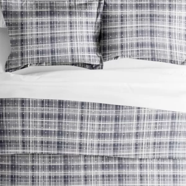 Duvets-Kirkland's Home Navy Plaid Polka Dot 2-Pc. Twin Duvet Cover Set Blue/White