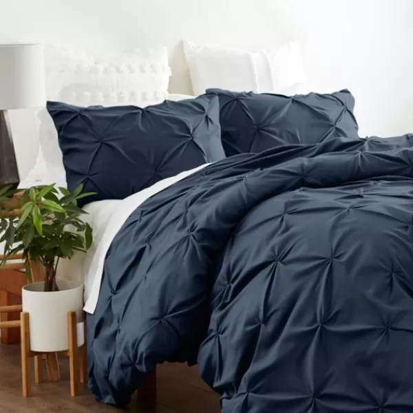 Duvets-Kirkland's Home Navy Soft Pinched 3-Pc. King Duvet Cover Set Blue