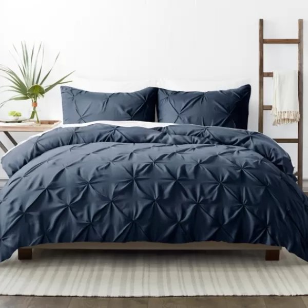 Duvets-Kirkland's Home Navy Soft Pinched 3-Pc. King Duvet Cover Set Blue