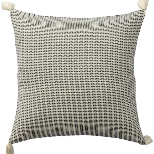 Pillows-Kirkland's Home Navy Trapeze Organic Cotton Throw Pillow Navy/Ivory