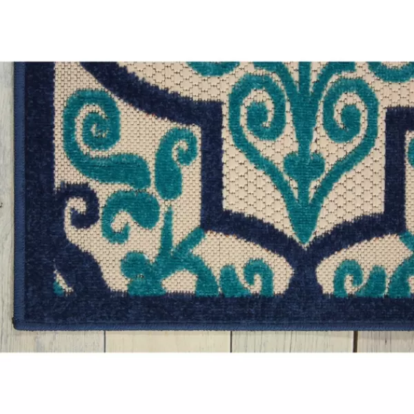 Outdoor Rugs-Kirkland's Home Navy Trellis Outdoor Area Rug, 7X10 Tan/Black/Blue