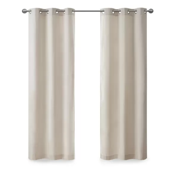 Curtains & Drapes-Kirkland's Home Neutral Basketweave Curtain Panel Set, 84 In. Tan