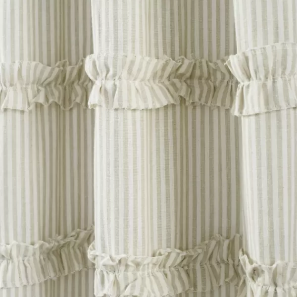Curtains & Drapes-Kirkland's Home Neutral Vintage Stripe Curtain Panel Set, 95 In. Tan/White