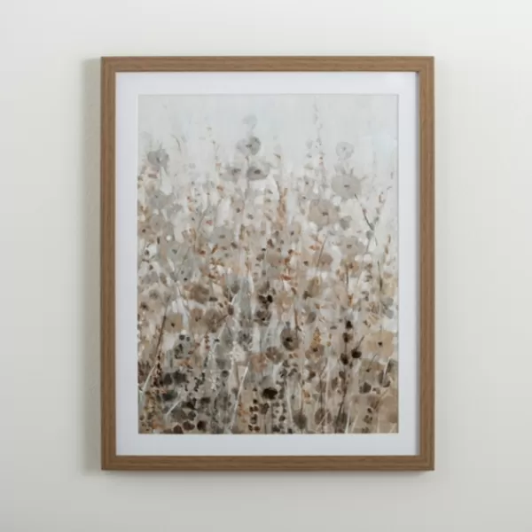Framed Art-Kirkland's Home Neutral Wildflowers Ii Framed Art Print Gray/Brown