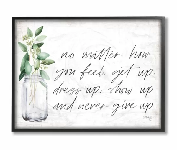 Wall Quotes & Signs-Kirkland's Home Never Give Up Framed Giclee Canvas Art Print Black/White