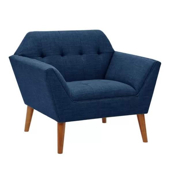 Accent Chairs-Kirkland's Home Newman Mid-Century Accent Chair Blue