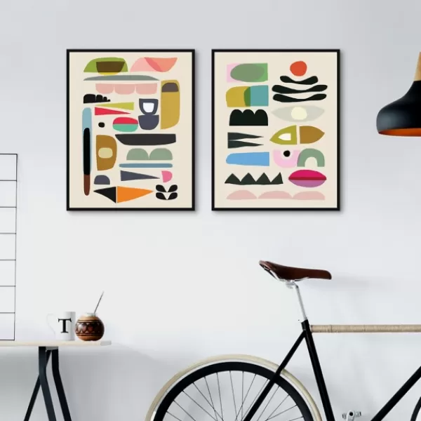 Framed Art-Kirkland's Home Nordic Glam Framed Canvas Art Prints, Set Of 2 Ivory/Multi