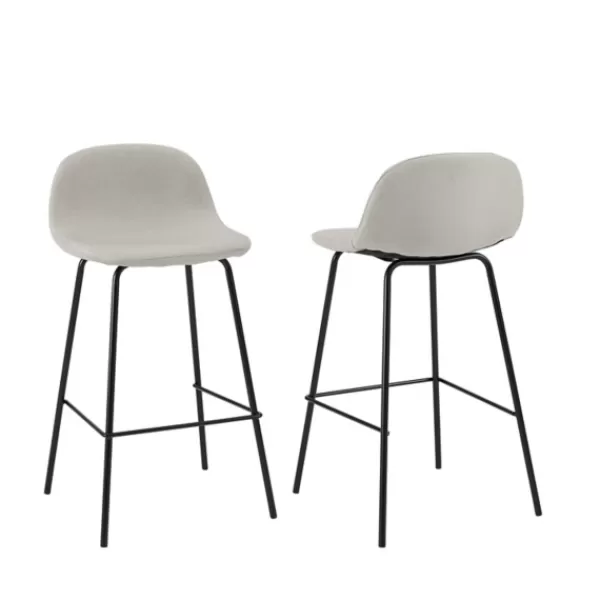 Bar Stools & Counter Height Stools-Kirkland's Home Oatmeal Linen Slope Back Counter Stools, Set Of 2 Ivory