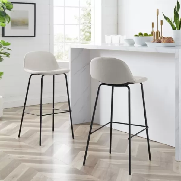 Bar Stools & Counter Height Stools-Kirkland's Home Oatmeal Slope Back 2-Pc. Barstool Set White