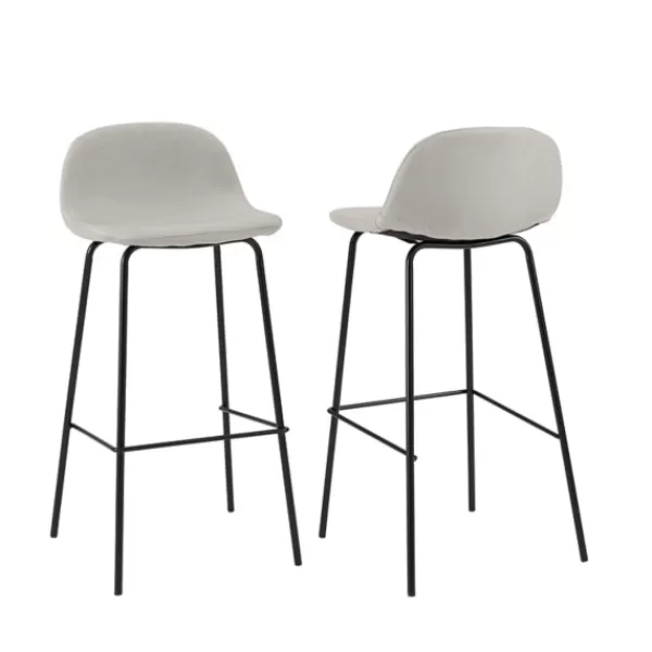 Bar Stools & Counter Height Stools-Kirkland's Home Oatmeal Slope Back 2-Pc. Barstool Set White