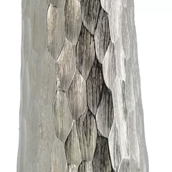 Vases-Kirkland's Home Oblong Dimpled Vase Silver