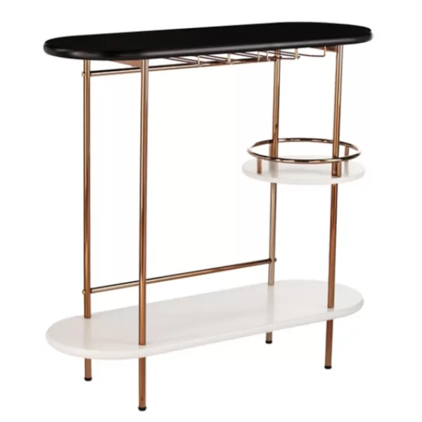 Kitchen Islands & Bar Carts-Kirkland's Home Oblong Gold Metal Frame Bar Cart