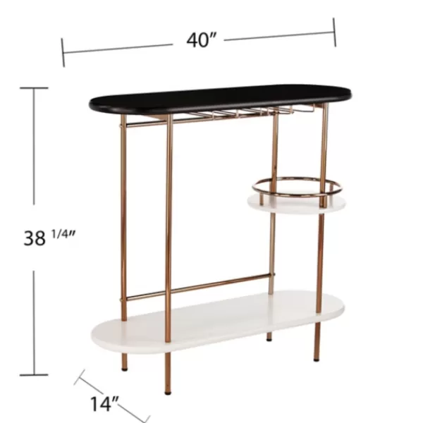 Kitchen Islands & Bar Carts-Kirkland's Home Oblong Gold Metal Frame Bar Cart