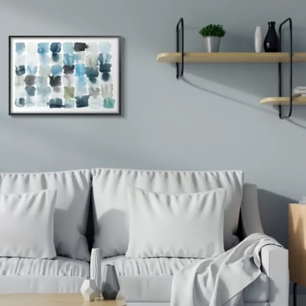 Framed Art-Kirkland's Home Ocean Inspired Abstract Tiles Framed Art Print White/Blue/Green