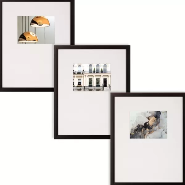 Gallery Wall Frames-Kirkland's Home Offset Mat 8X10 3-Pc. Gallery Wall Frame Set Black