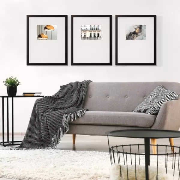 Gallery Wall Frames-Kirkland's Home Offset Mat 8X10 3-Pc. Gallery Wall Frame Set Black