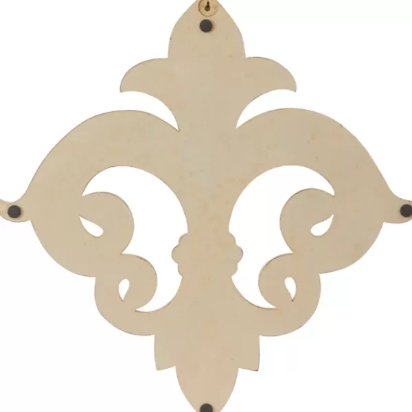 Wall Plaques-Kirkland's Home Off-White Distressed Fleur De Lis Wall Decoration Ivory