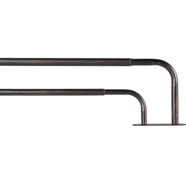 Curtain Rods & Hardware-Kirkland's Home Oiled Bronze Fetter Double Curtain Rod, 120 In.