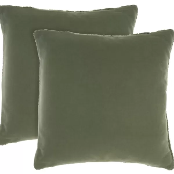 Pillows-Kirkland's Home Olive Cable Knit Throw Pillows, Set Of 2 Green