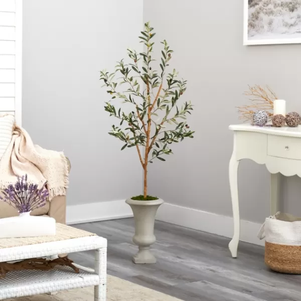 Trees & Topiaries-Kirkland's Home Olive Tree In Sandy Urn Planter