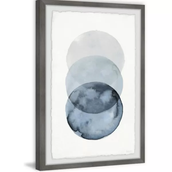 Framed Art-Kirkland's Home Ombre Overlapping Circles Giclee Framed Art Print Blue/White