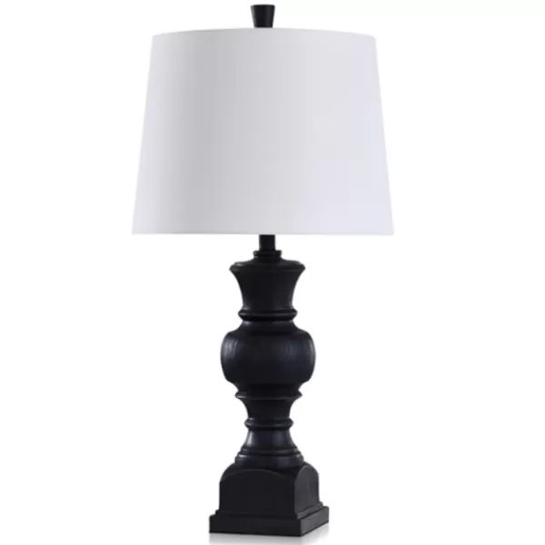 Table Lamps-Kirkland's Home Onyx Wood Grain Table Lamp Black